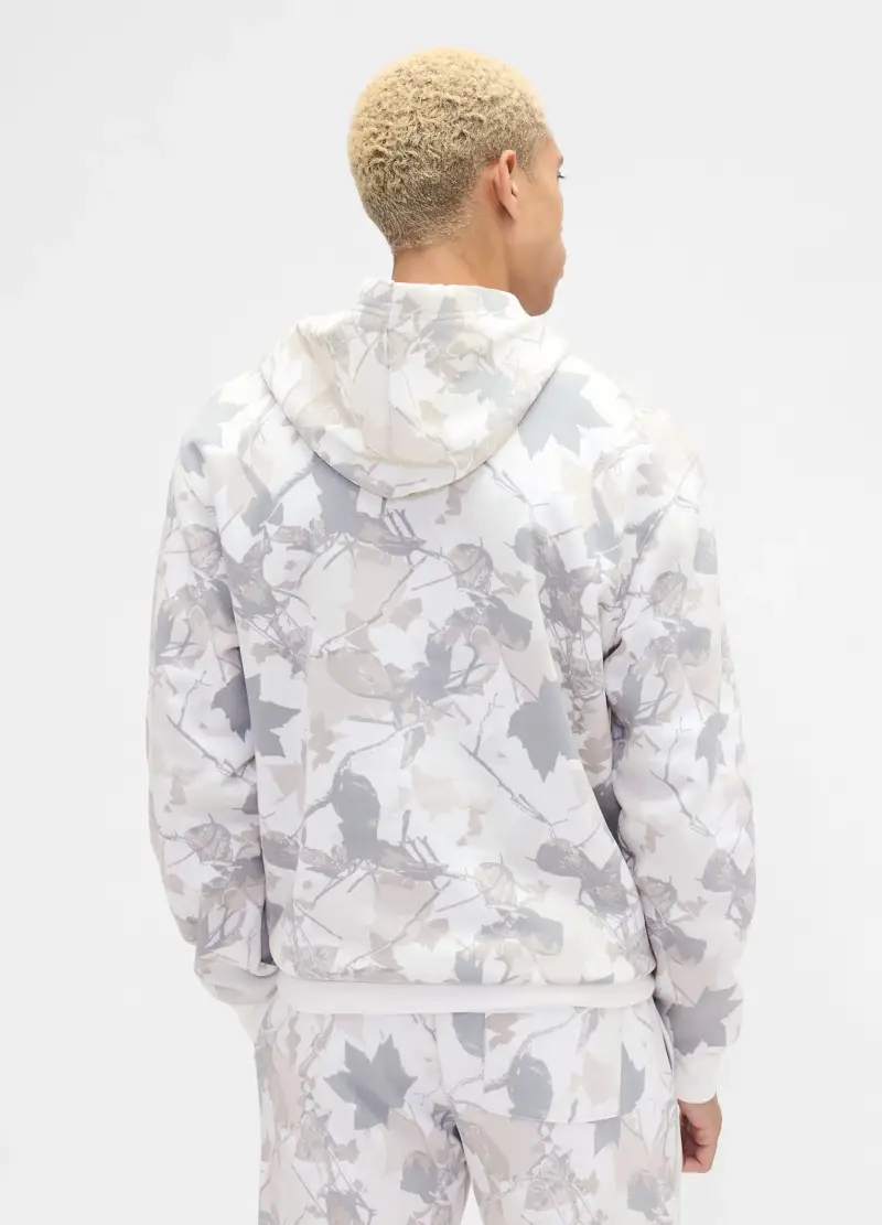 Felpa Multicolor Con Cappuccio E Logo, Uomo, Bianco miniatura 2