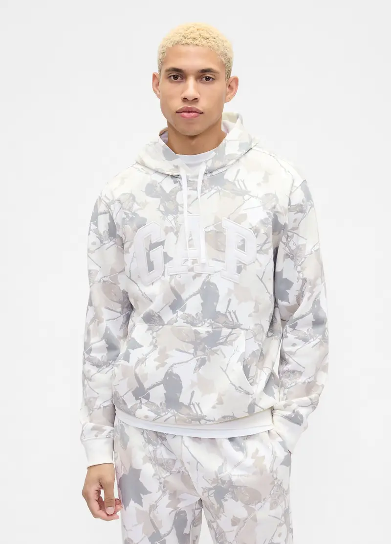 Felpa Multicolor Con Cappuccio E Logo, Uomo, Bianco