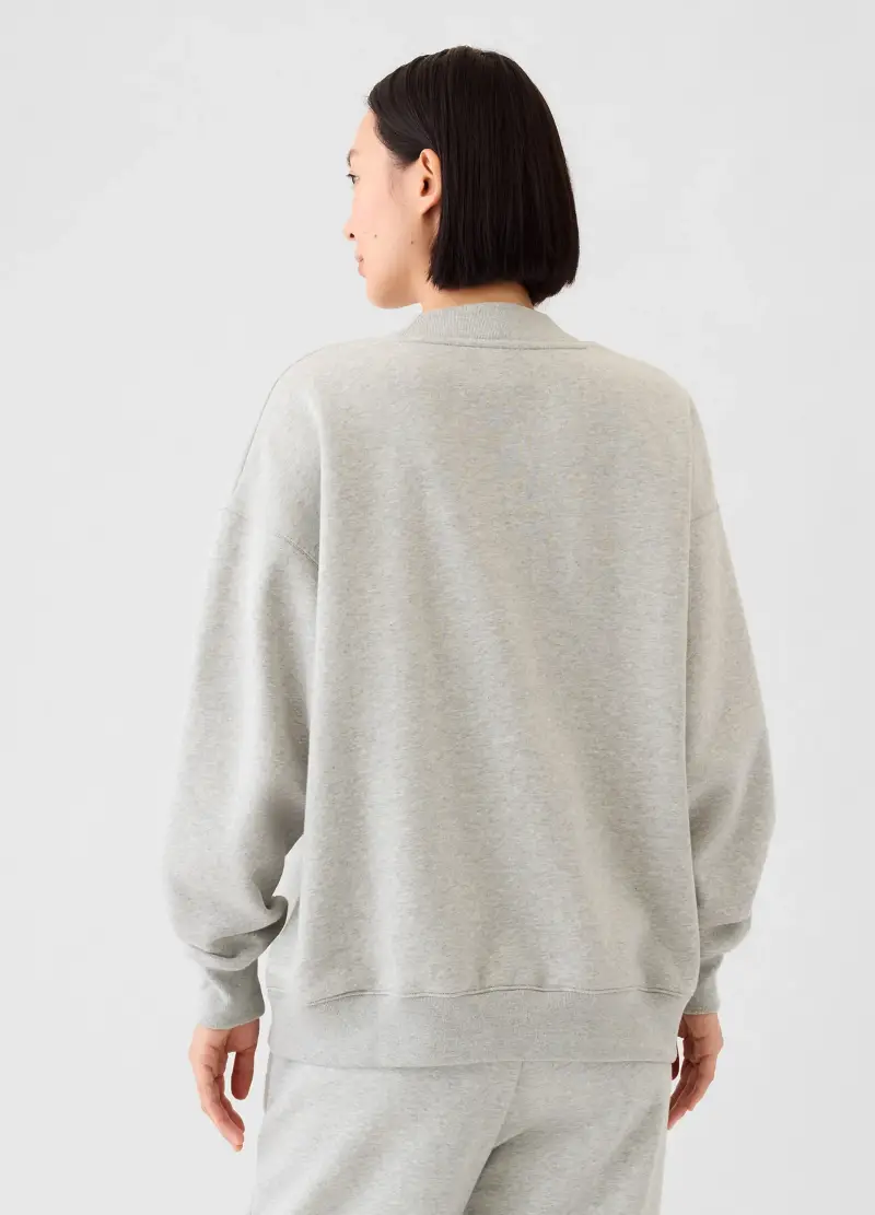 Felpa Oversize Mock Neck Con Logo Athletic, Donna, Grigio miniatura 3