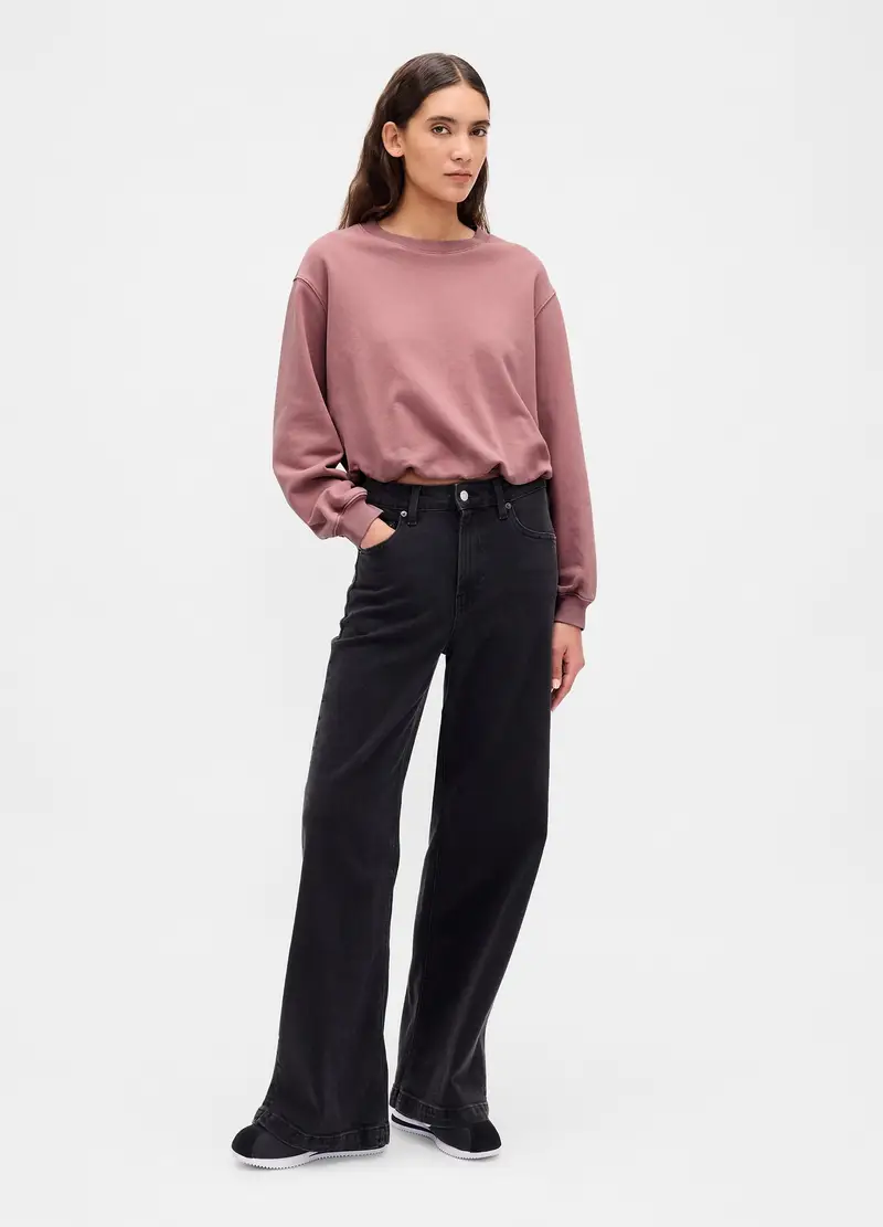 Felpa Rosa Girocollo, Donna, Rosa miniatura 2