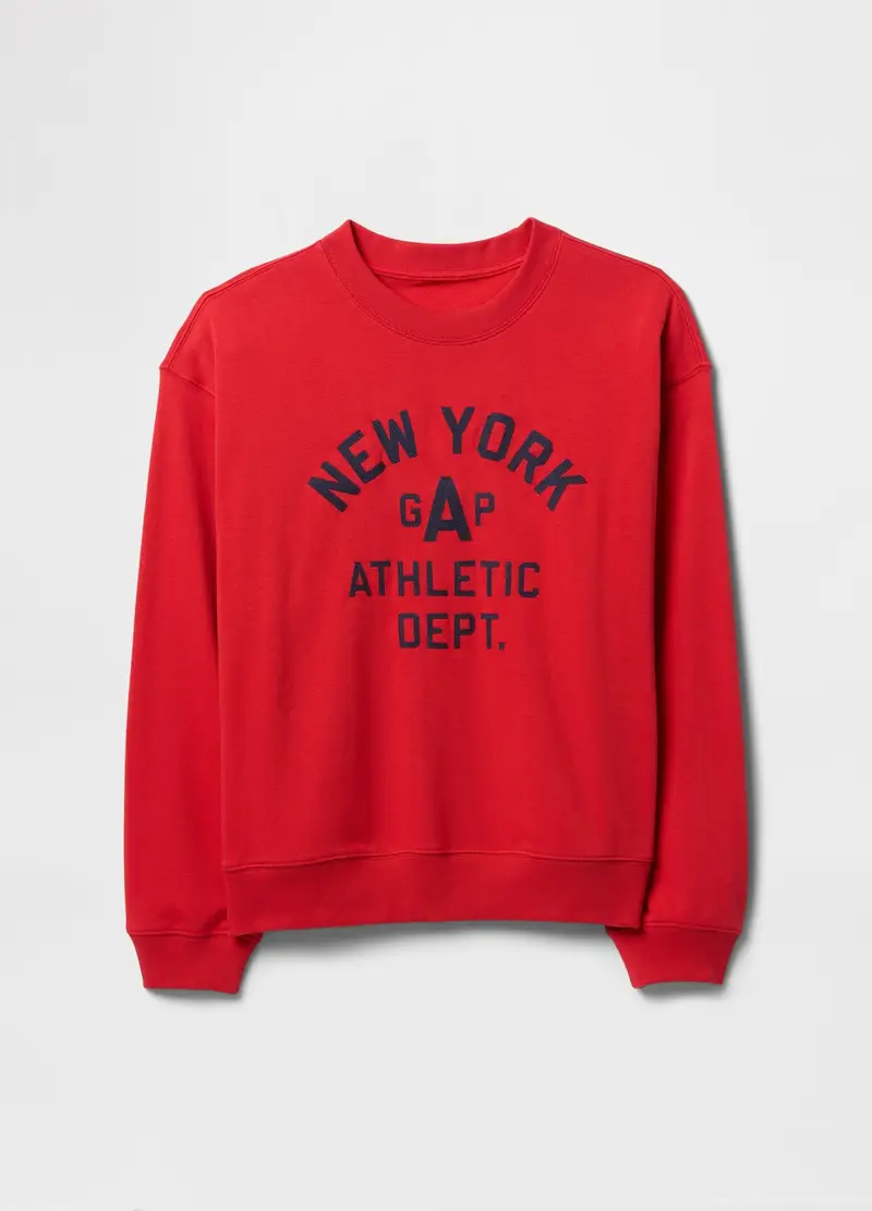 GAP, Felpa Rossa Con Stampa Gap E New York, Uomo, Rosso, Taglia: XS miniatura 3