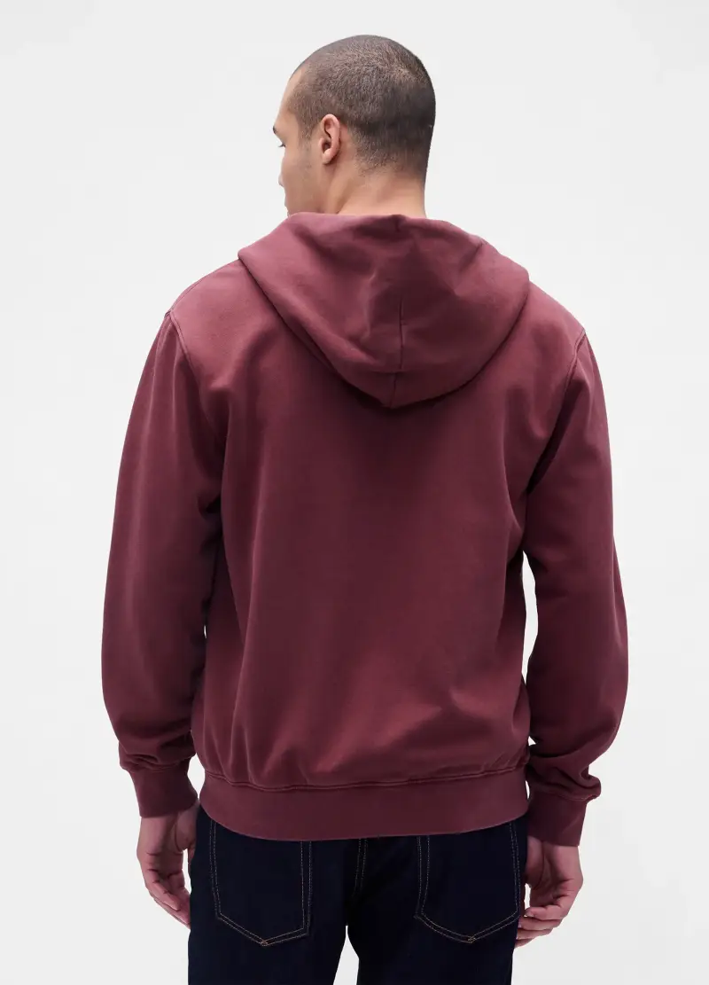 Felpa Rosso Full Zip, Uomo, Rosso miniatura 2