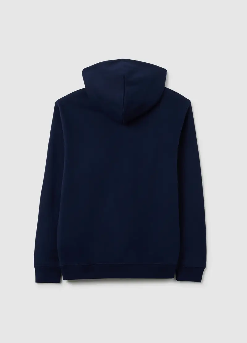 Felpa Tinta Unita Con Cappuccio, Uomo, Blu miniatura 3