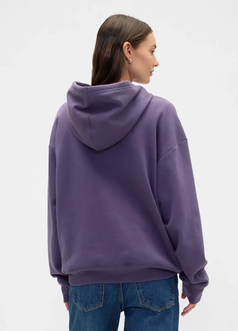 Felpa Viola Con Cappuccio, Donna, Blu miniatura 3