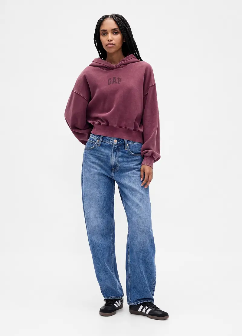 Felpa Viola Con Cappuccio, Donna, Rosso miniatura 3