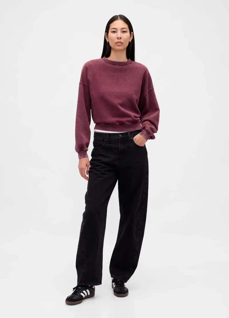 Felpa Viola In Misto Cotone, Donna, Rosso miniatura 3