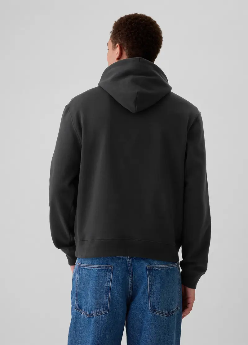 Full-zip Con Bande Rigate Ricamo Logo Athletic, Uomo, Nero miniatura 3