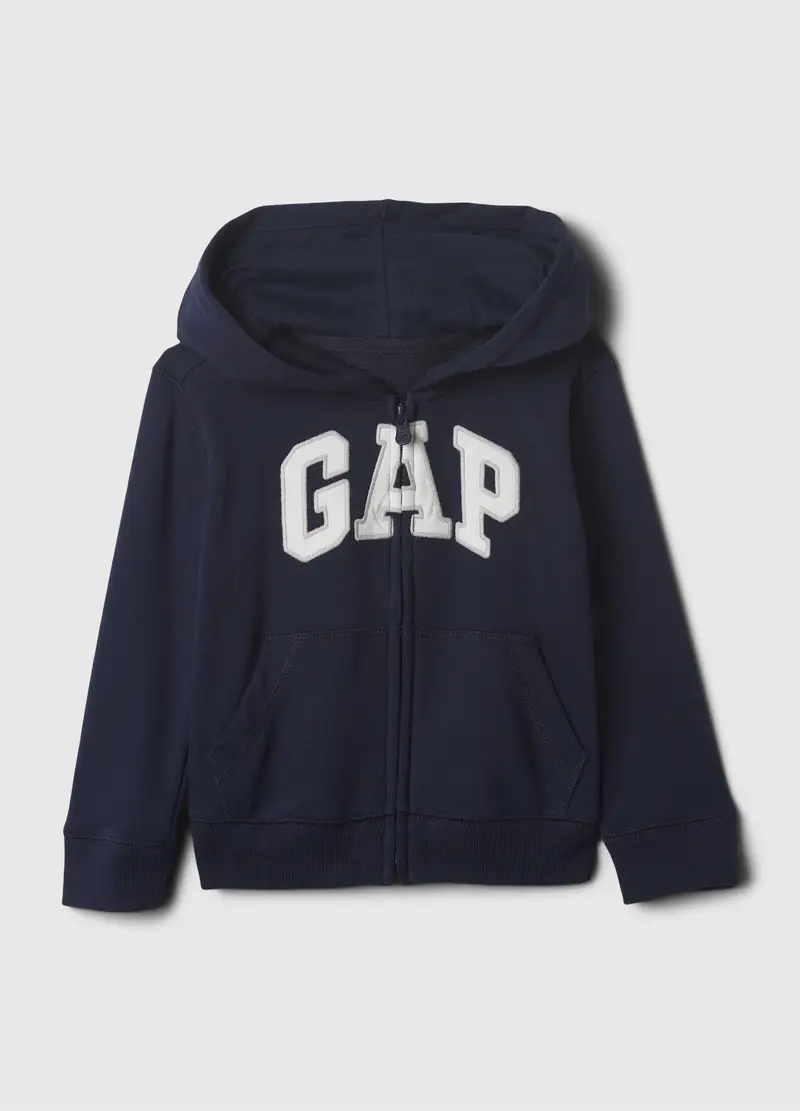 GAP - Full-zip con cappuccio e ricamo logo, Blu scuro, Taglia 12-18M/74-79