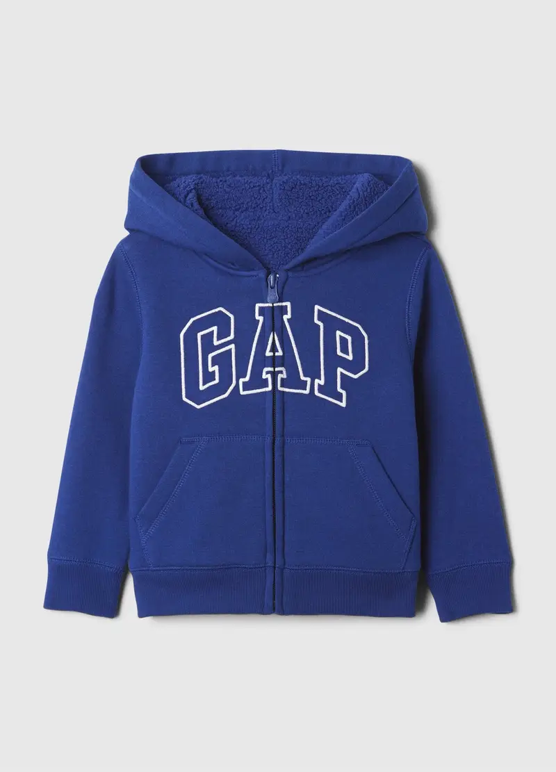 GAP - Full-zip con cappuccio interno in sherpa, , Blu elettrico, Taglia 2Y/84-91