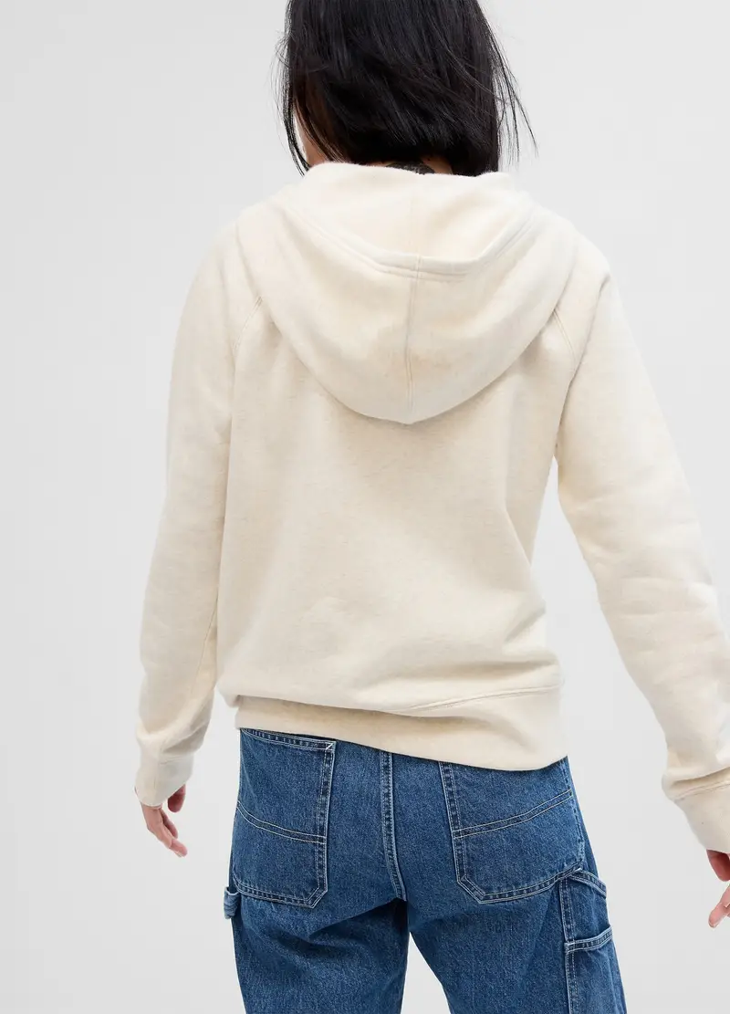 Full-zip Con Cappuccio Ricamo Logo, Donna, Bianco miniatura 2