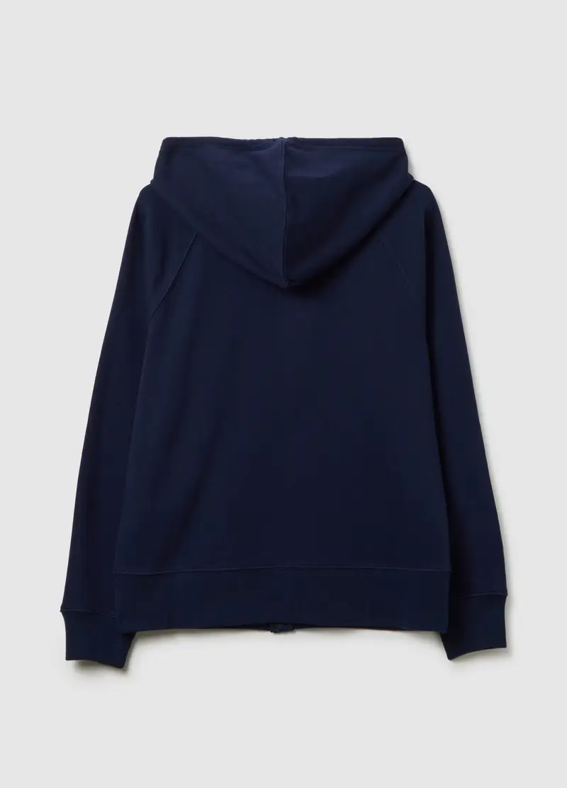 Full-zip Con Cappuccio Ricamo Logo, Donna, Blu miniatura 3