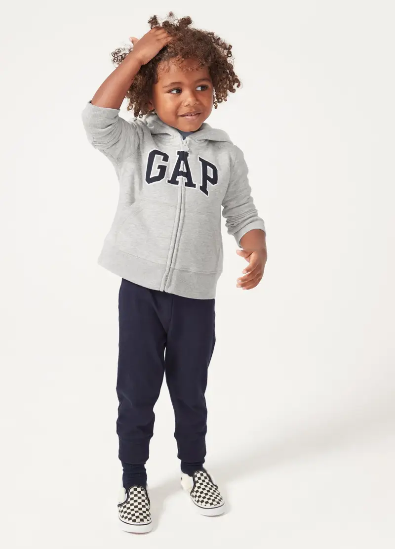 GAP - Full-zip in felpa con cappuccio, , Grigio melange, Taglia 6-12M/62-74