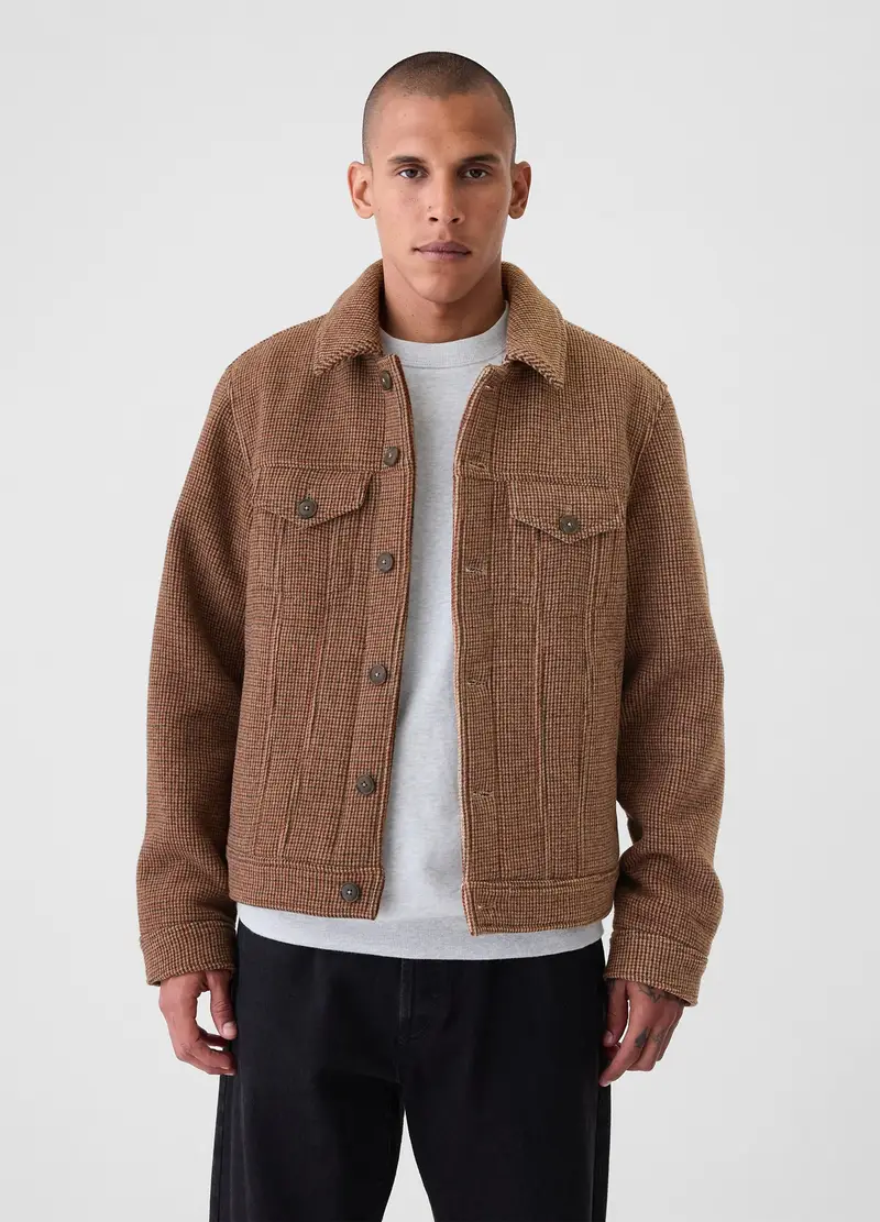 Giacca Corta Fantasia Micro Quadri, Uomo, Multicolor