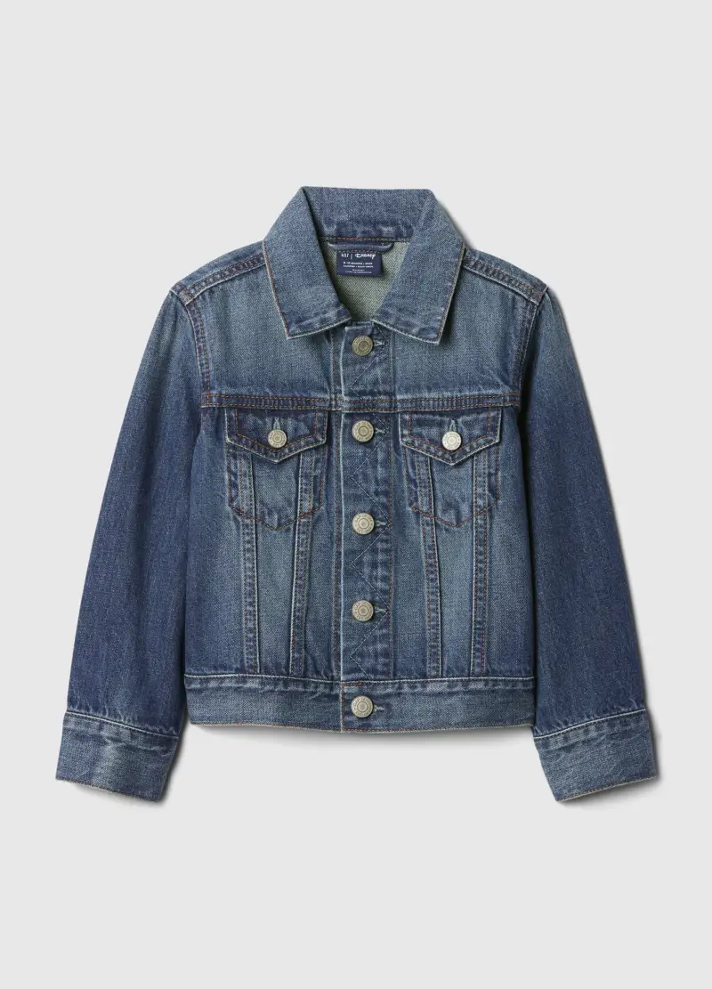 Giacca da bambino in denim blu con Mickey Mouse, , Blu chiaro