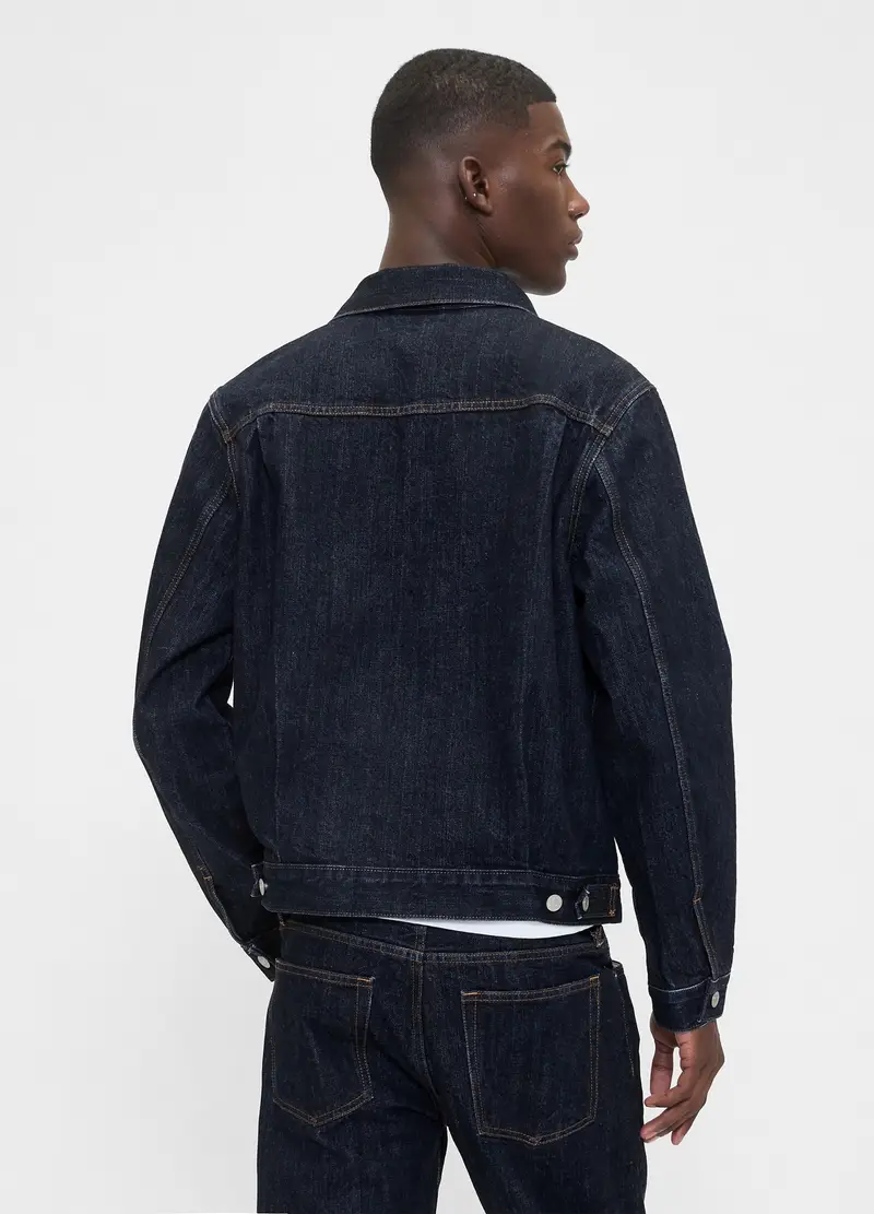 , Giacca Denim Blu In Cotone, Uomo, Nero miniatura 3