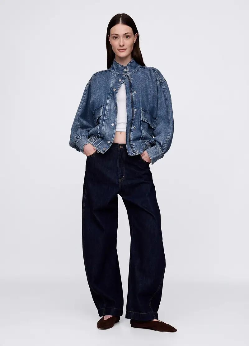 Giacca Denim Con Tasche, Donna, Denim miniatura 2