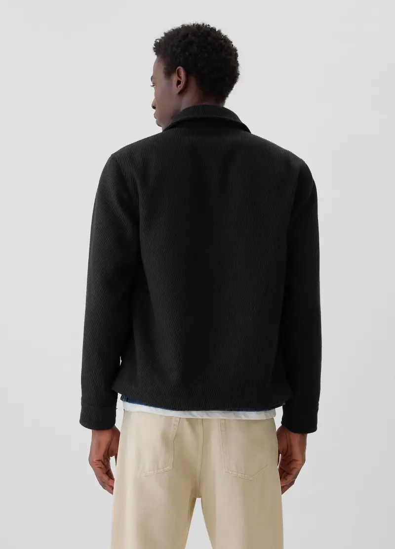 Giacca In Twill Di Lana, Uomo, Nero miniatura 2