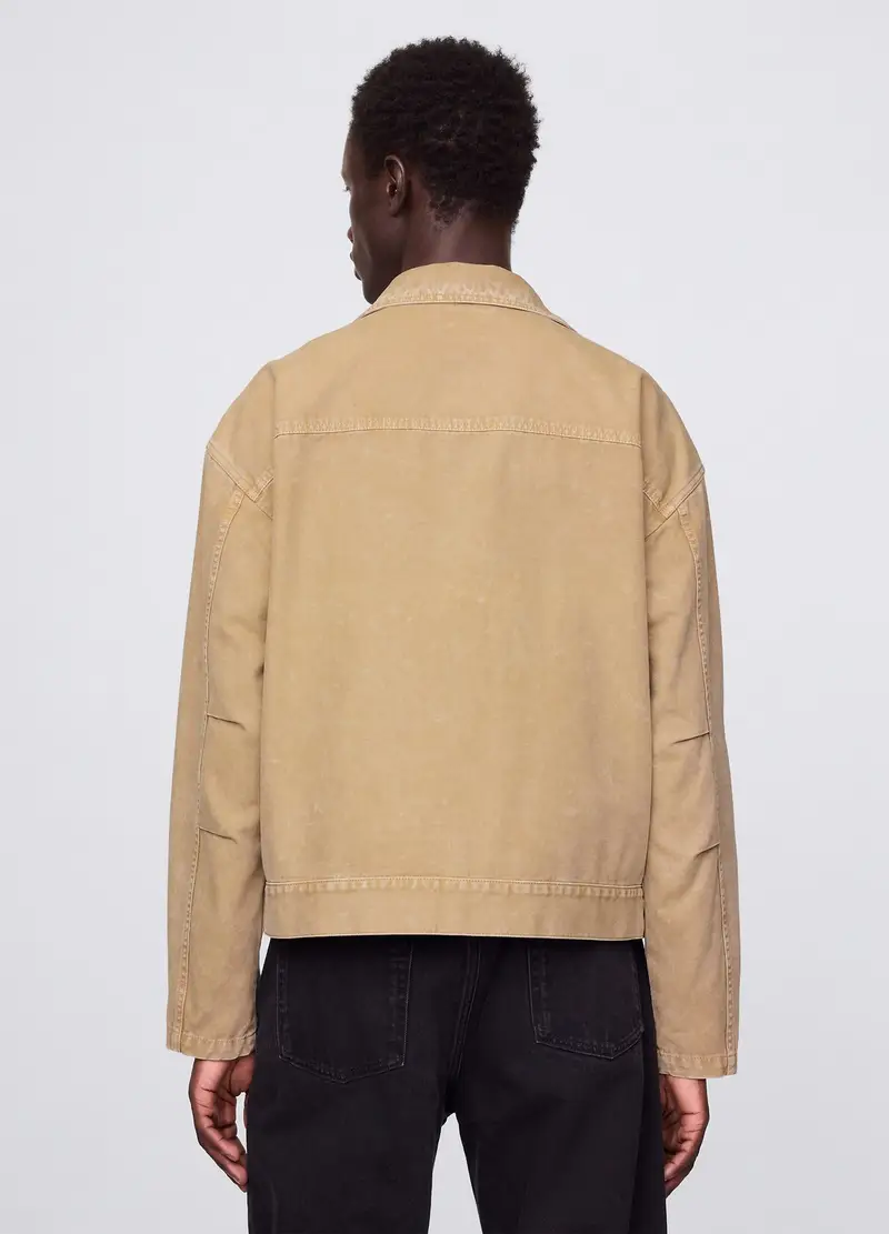 GAP, Giacca Leggera Beige In Puro Cotone, Uomo, Beige, Taglia: S miniatura 2