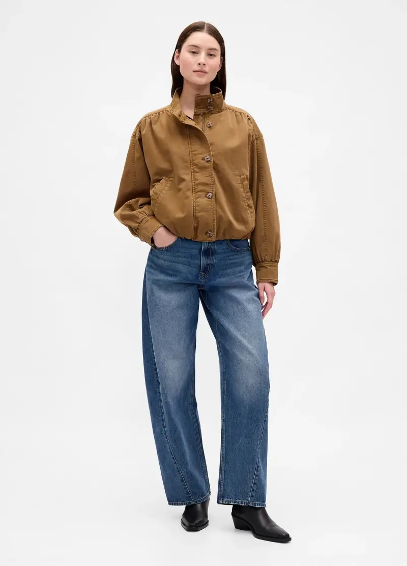 , Giacca Marrone In Cotone, Donna, Marrone miniatura 3