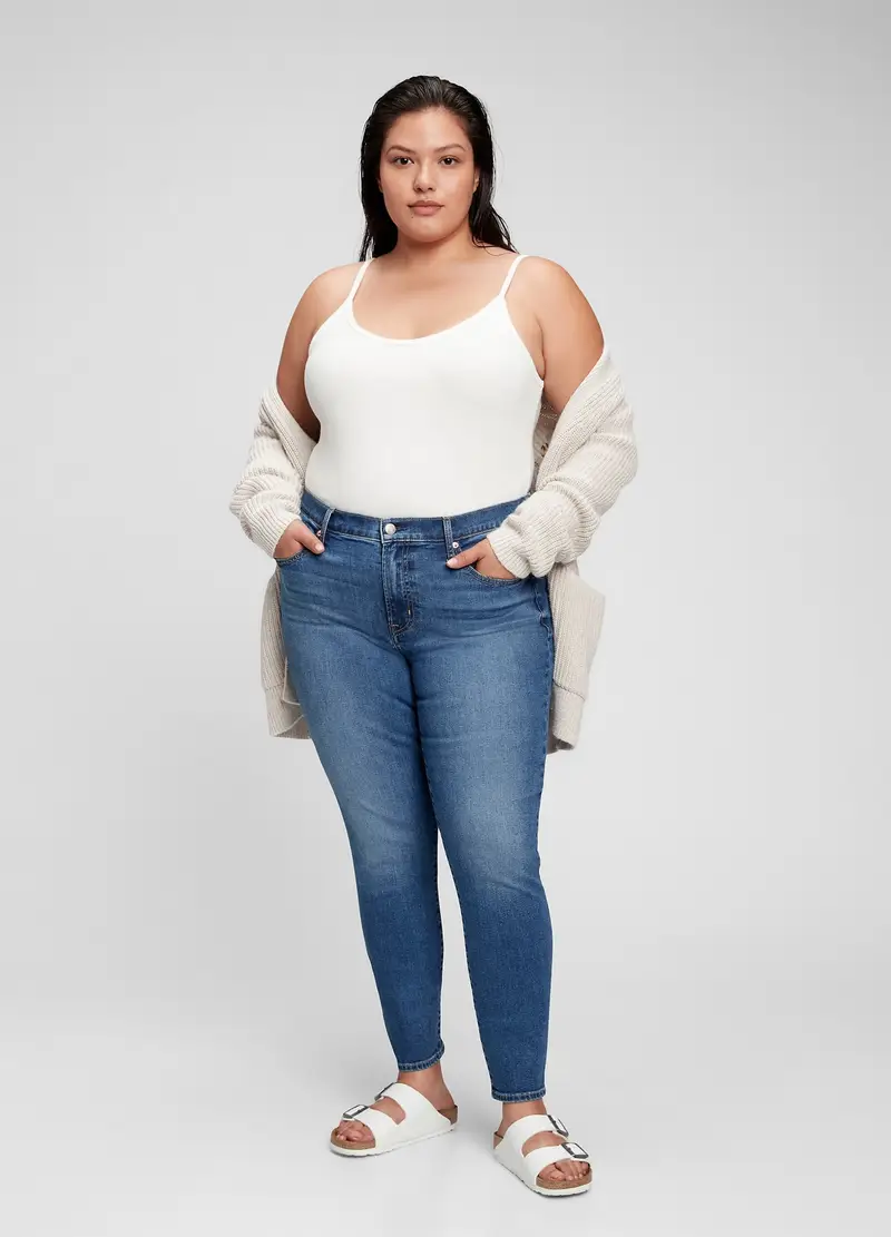 Jeans skinny fit cinque tasche, , Lavaggio medio