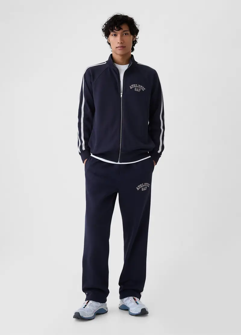 Joggers Con Bande Rigate Ricamo Logo Athletic, Uomo, Blu