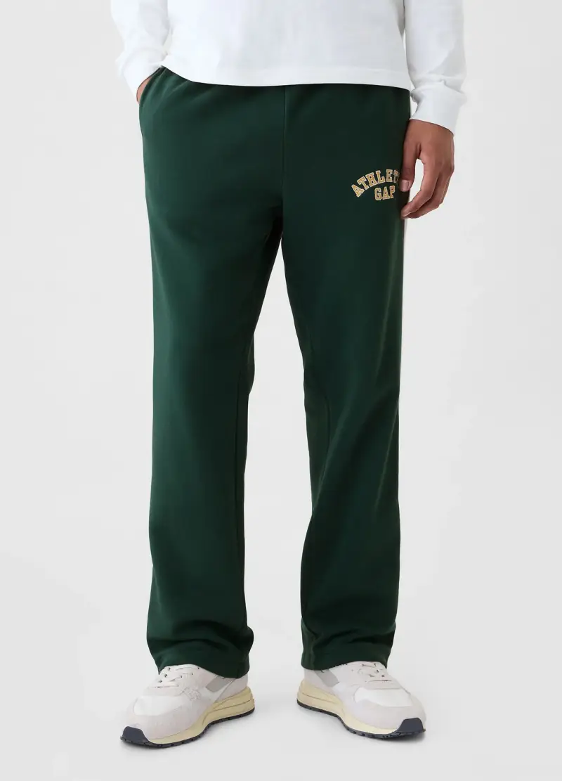 Joggers Con Bande Rigate Ricamo Logo, Uomo, Verde miniatura 2