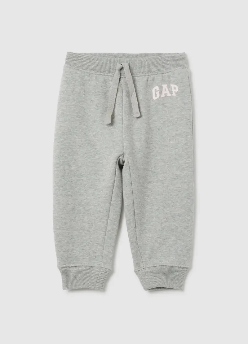 GAP - Joggers con coulisse e patch logo, Grigio melange, Taglia 0-3M/50-56