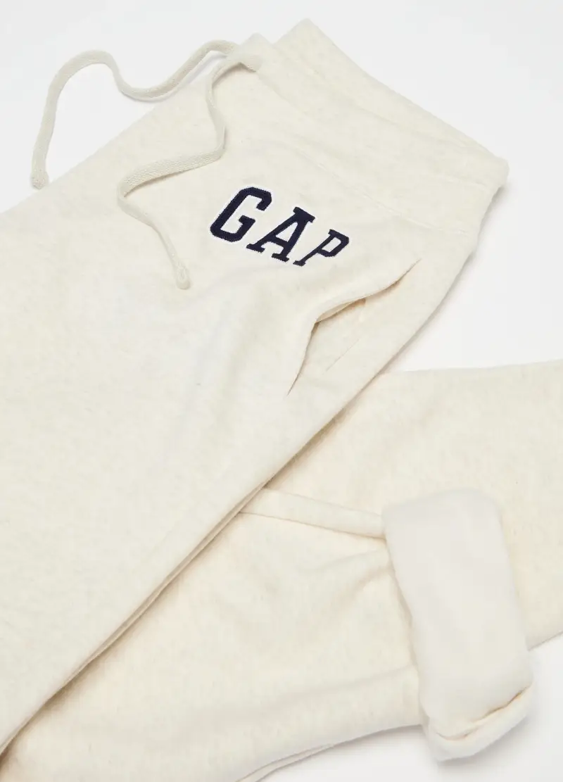 Joggers Con Coulisse E Ricamo Logo, Donna, Beige miniatura 3