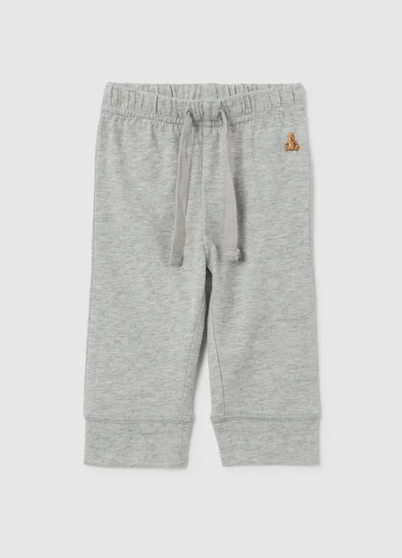 GAP - Joggers con coulisse e ricamo orsetto, Grigio melange, Taglia 0-3M/46-58