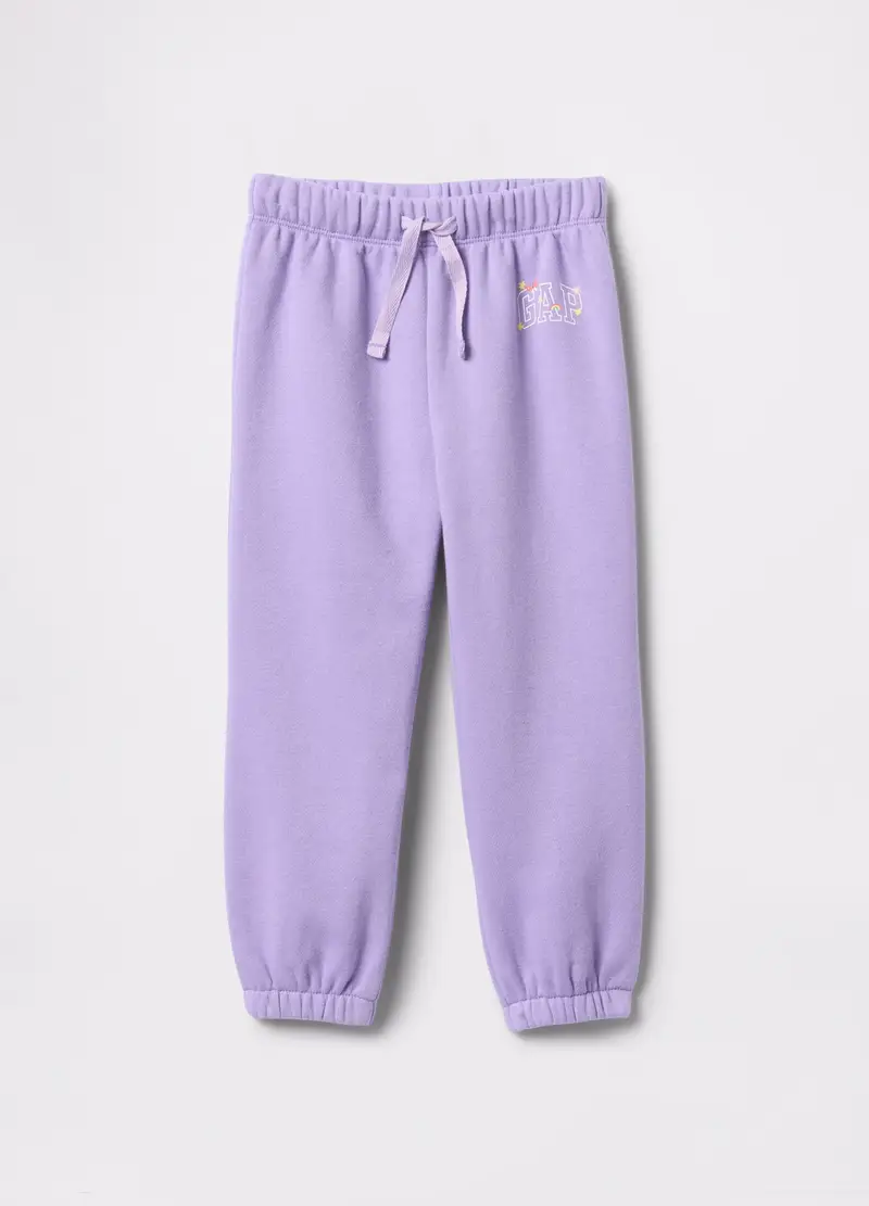 GAP - Joggers con coulisse e stampa logo, Viola chiaro, Taglia 6-12M/69-74