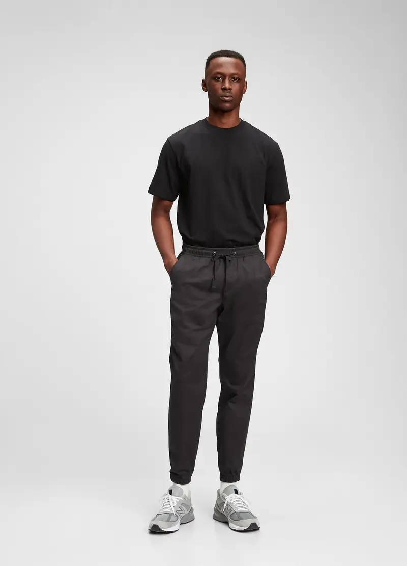 GAP, Joggers In Cotone Stretch Con Coulisse, Uomo, Nero, Taglia: M