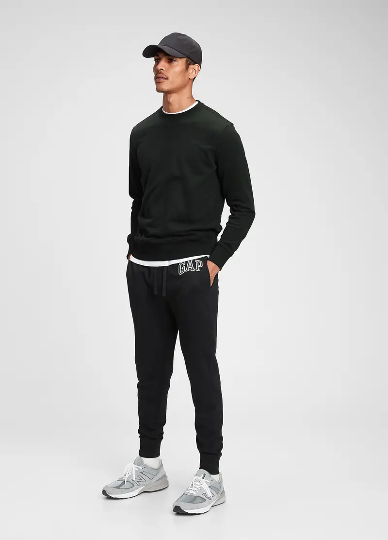 GAP, Joggers In Felpa Con Ricamo Logo, Uomo, Nero, Taglia: XS