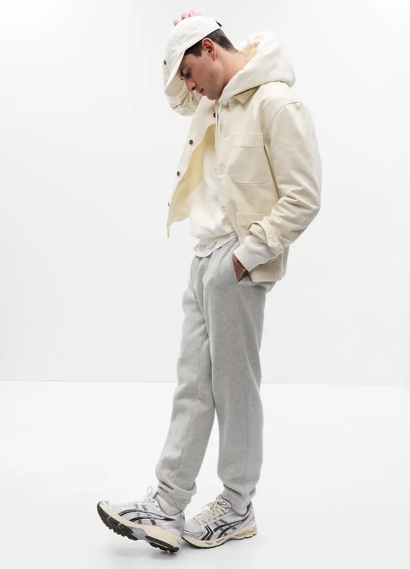 Joggers in felpa mélange, , Grigio chiaro melange