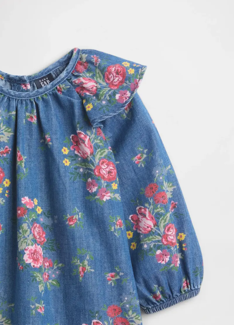 Abito Denim Con Stampa Floreale, Unisex, Denim miniatura 3