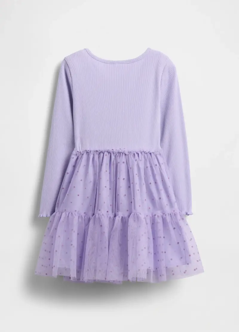 Abito Viola In Misto Materiale Con Tulle, Unisex, Bianco miniatura 3