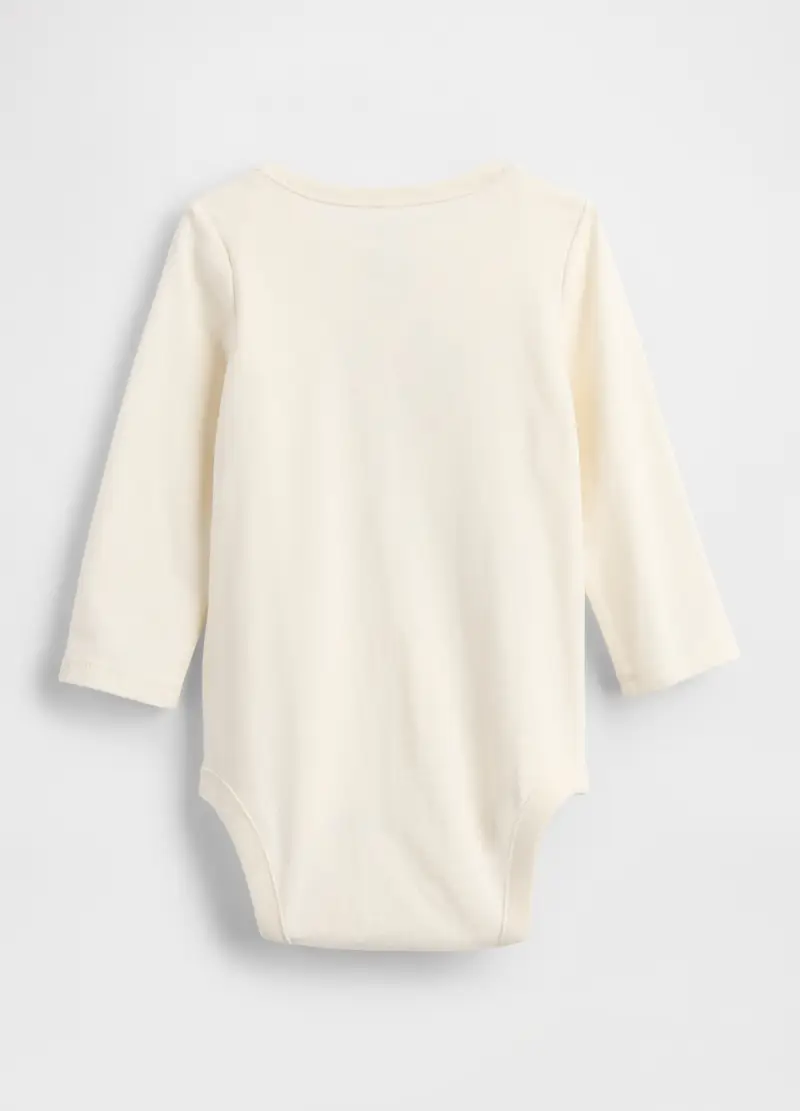 Body In Cotone Con Orsetto, Unisex, Bianco miniatura 2