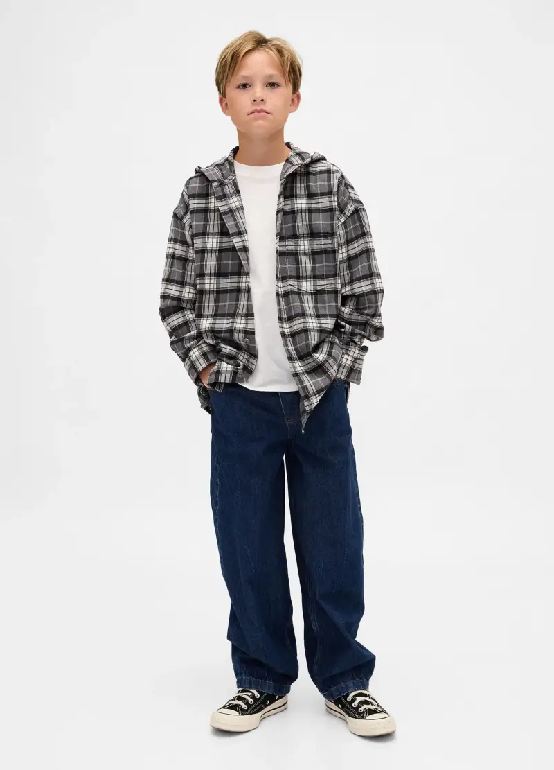 Gap Kids Maglia A Quadri Grigia Bambino in Cotone miniatura 3