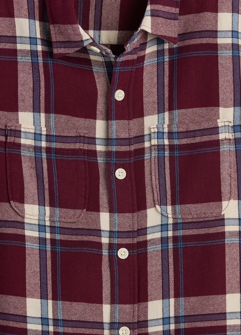 Camicia A Quadri Rossa In Cotone, Bambino, Rosso miniatura 3