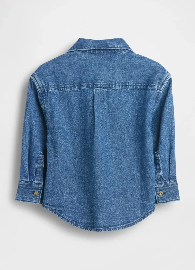 Camicia Denim Per Bambino Con Maniche Lunghe, Denim miniatura 2