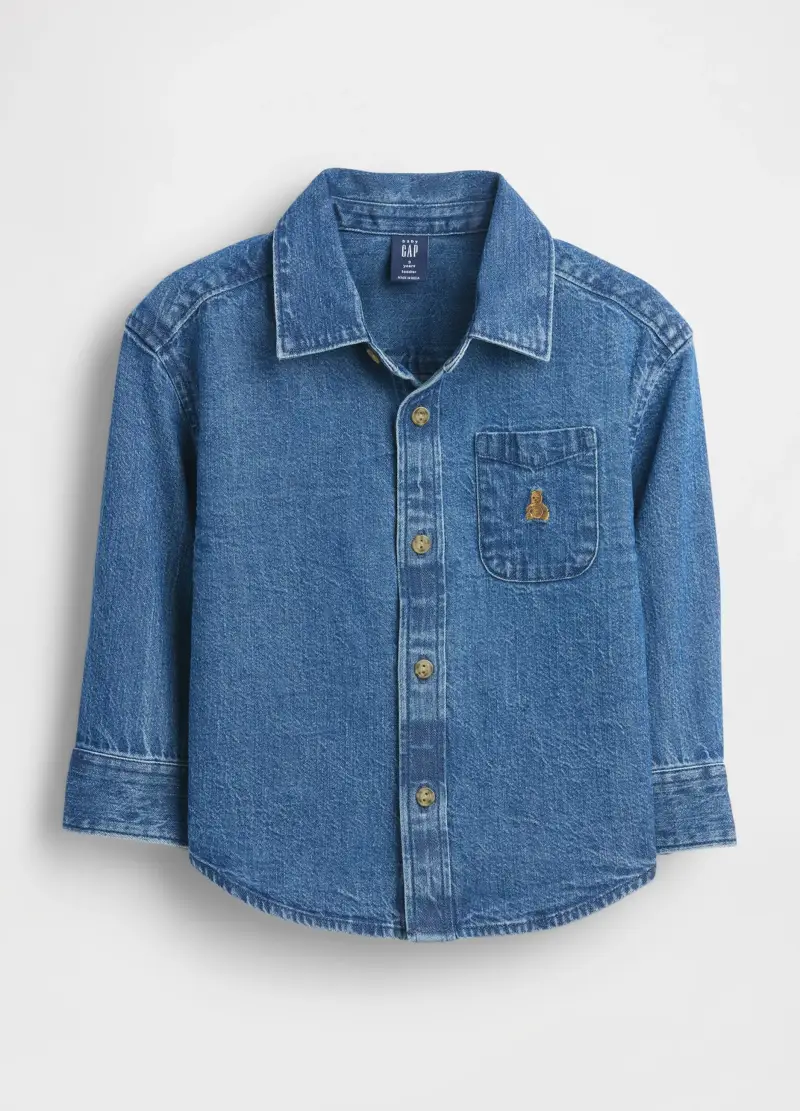 Camicia Denim Per Bambino Con Maniche Lunghe, Denim