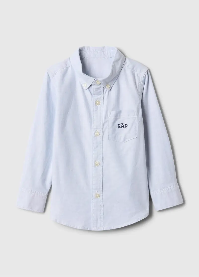 Camicia Elasticizzata A Maniche Lunghe, Unisex, Azzurro