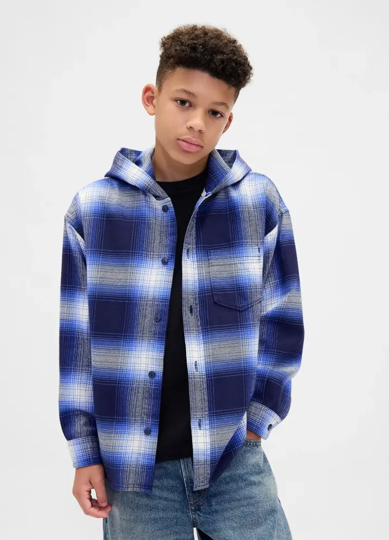 Gap Kids Maglia Bambino in Cotone con Cappuccio Blu