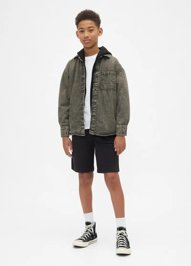 Camicia Verde A Maniche Lunghe In Cotone, Bambino, Verde miniatura 3