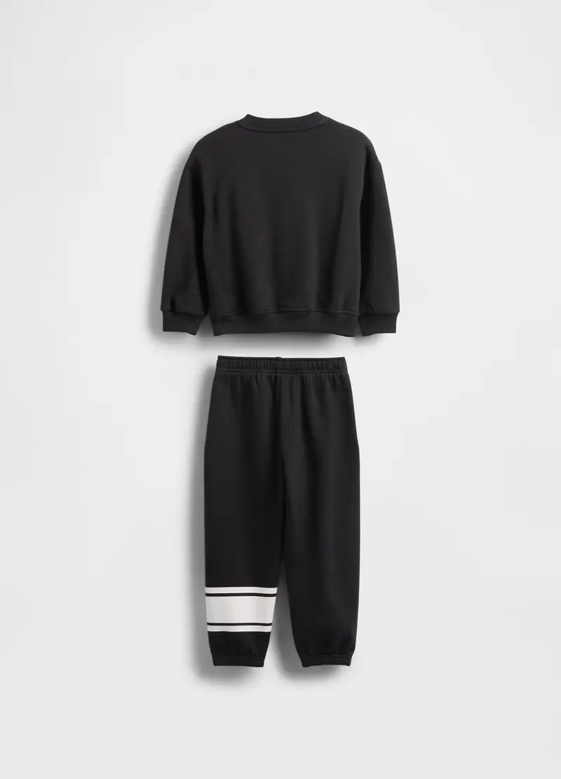 Completo Nero In Puro Cotone, Bambino, Nero miniatura 3