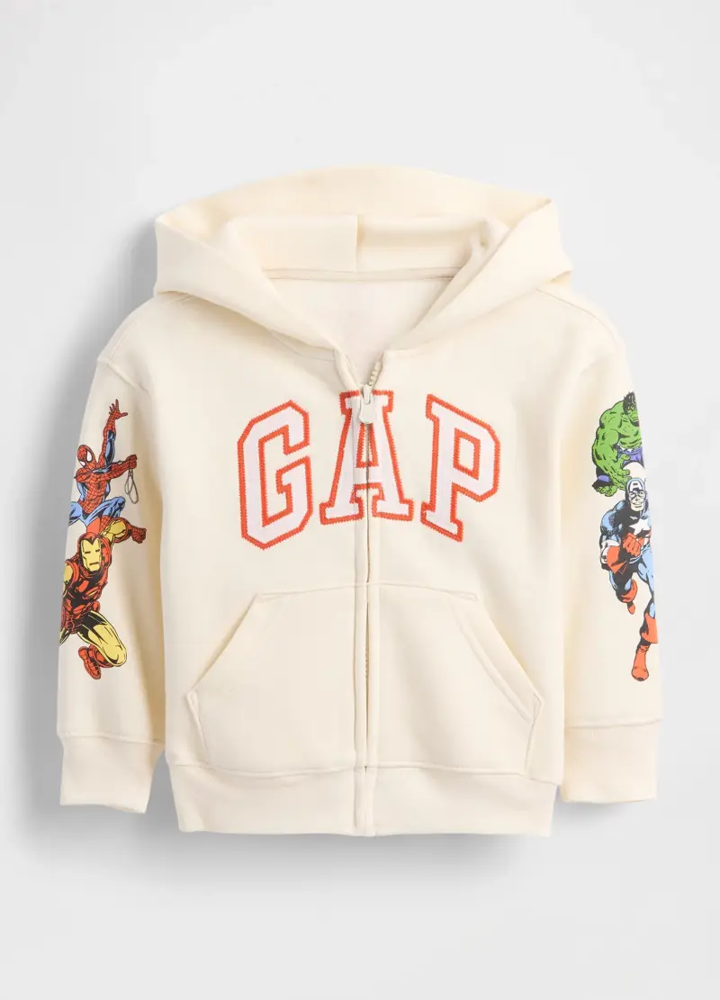 Felpa Beige In Cotone Marvel, Bambino, Bianco