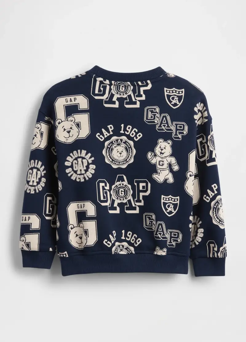 Felpa Blu A Girocollo Con Stampa Orsetti, Bambino, Blu miniatura 2