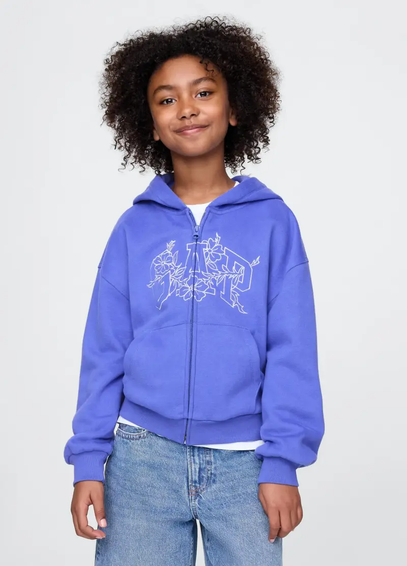 Felpa Con Cappuccio, Bambina, Viola