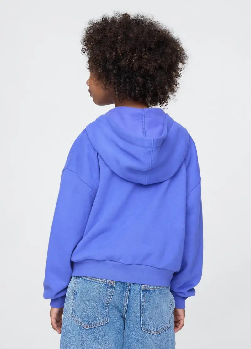 Felpa Con Cappuccio, Bambina, Viola miniatura 3