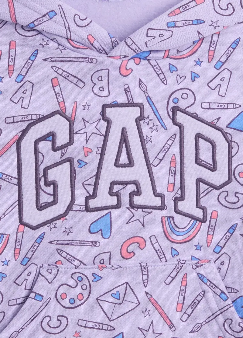 Felpa Con Cappuccio, Bambina, Viola miniatura 3