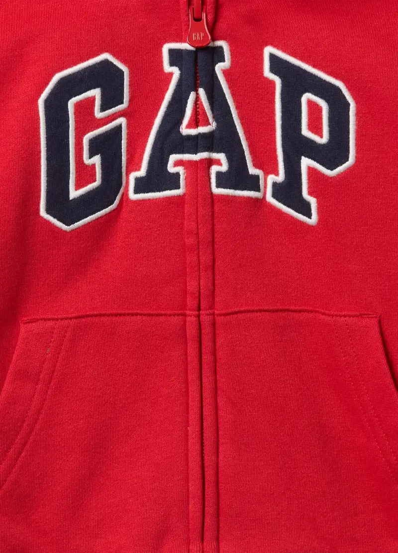 Felpa Con Cappuccio, Unisex, Rosso miniatura 3